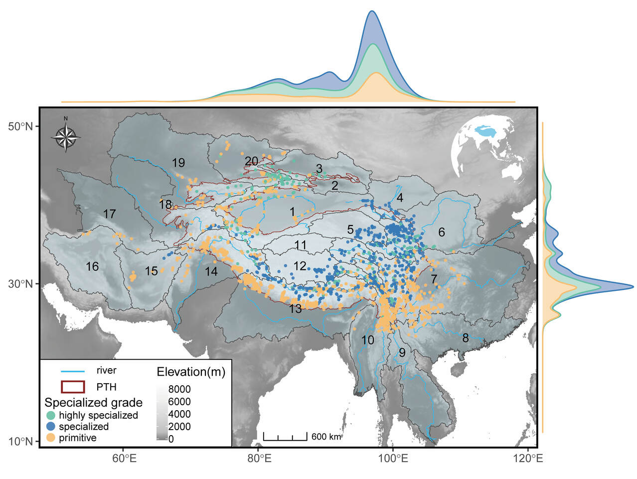 A global dataset on species occurrences and functional traits of Schizothoracinae fish