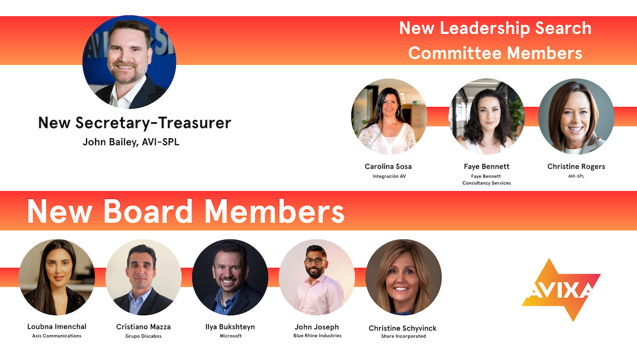 AVIXA informa sobre los miembros de la Junta Directiva y del Comité de Selección de Liderazgo para 2026