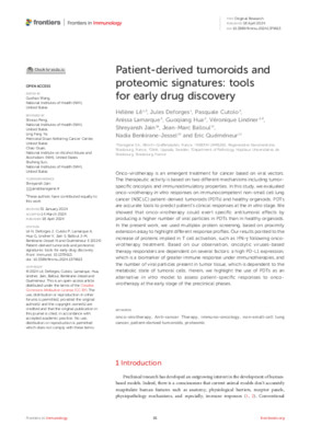 Patient-derived tumoroids and proteomic signatures: tools for early drug discovery