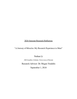 Summer 2024 Research Reflection