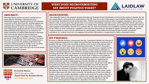 Research Poster: 'What does microtargeting say about politics today?'
