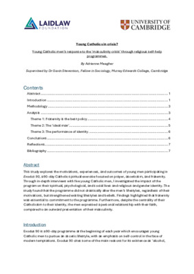 Young Catholics in crisis