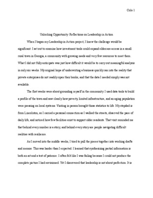 Unlocking Opportunity: Reflections on Leadership in Action