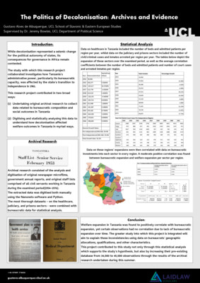 Laidlaw Poster: The Politics of Decolonisation: Archives and Evidence
