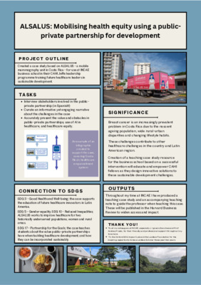 ALSALUS: Mobilising health equity using a public-private partnership for development