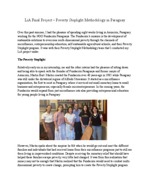 LiA Final Project – Poverty Stoplight Methodology in Paraguay