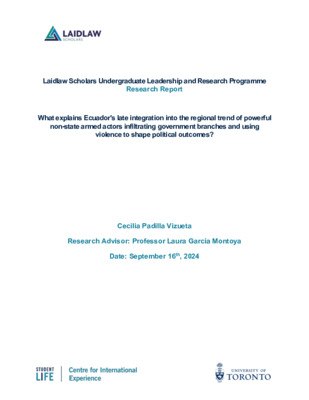 Laidlaw Scholar Research Report - Cecilia Padilla Vizueta