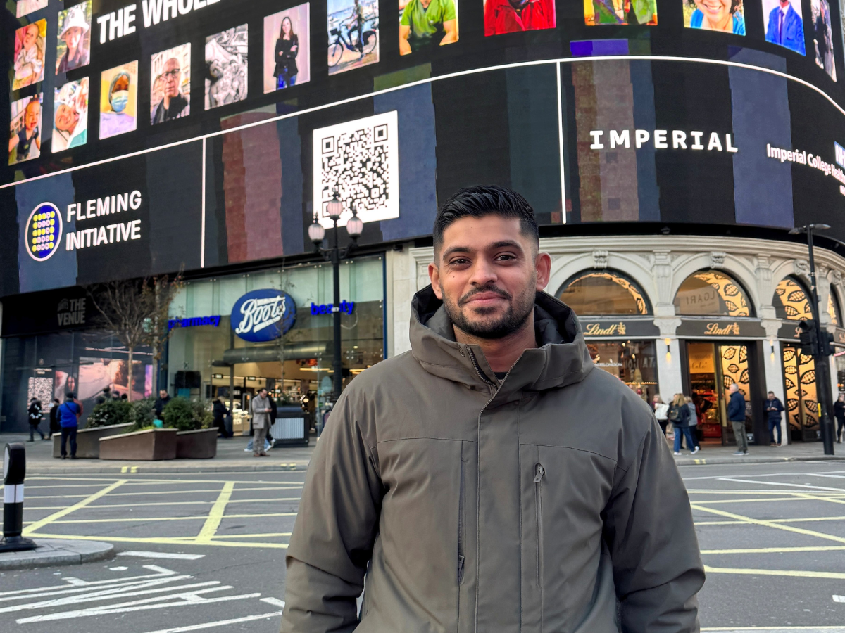 AMR pharmacist lights up Piccadilly Circus