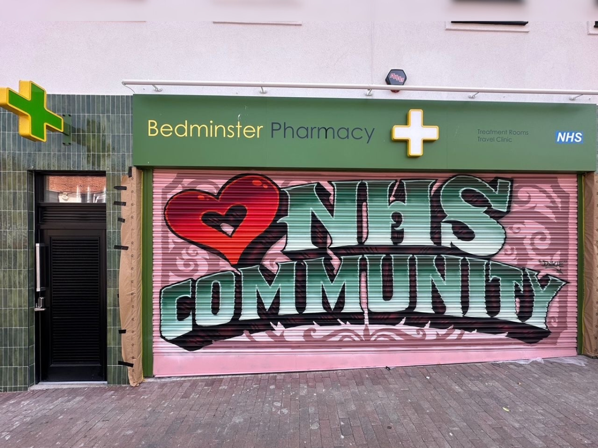 Graffiti artist decorates new Bristol pharmacy