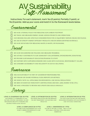 AV Sustainability Checklist