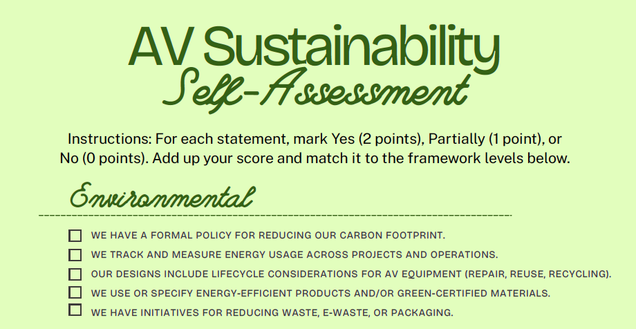From Awareness to Action: The AV Sustainability Maturity Framework