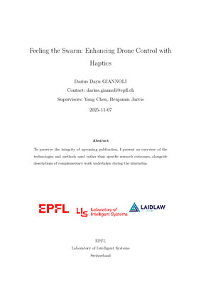 Feeling the Swarm Enhancing Drone Control with Haptics