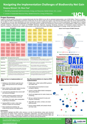 Navigating the Implementation Challenges of Biodiversity Net Gain - Research Poster