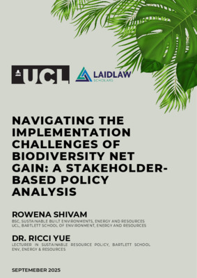 Navigating the Implementation Challenges of Biodiversity Net Gain - Research Report