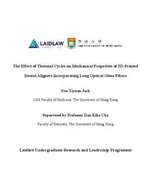 The Effect of Thermal Cycles on Mechanical Properties of 3D-Printed Dental Aligners Incorporating Long Optical Glass Fibers