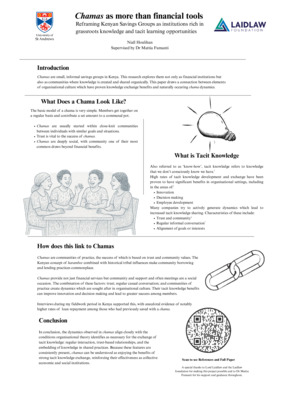 Chamas – more than just financial tools: Reframing Kenyan savings groups as institutions rich in grassroots knowledge and tacit learning opportunities