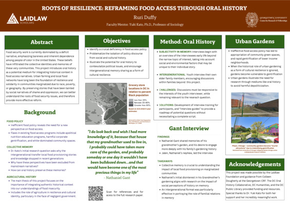 Recovering Foodways through Oral History Ruri Duffy Faculty Mentor Yuki Kato, Ph.D., Professor of Sociology