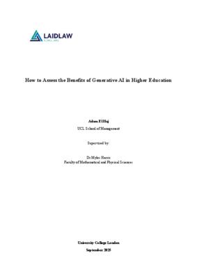 Laidlaw Research Report: How to Assess the Benefits of Generative AI in Higher Education