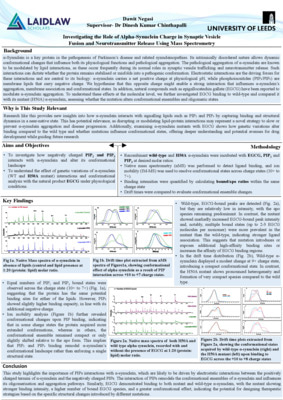 Research Poster: Investigating the Role of Alpha-Synuclein Charge in Synaptic Vesicle Fusion and Neurotransmitter Release Using Mass Spectrometry