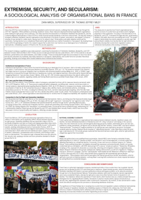 Extremism, Security, And Secularism:  A Sociological Analysis of Organisational Bans in France (research poster)