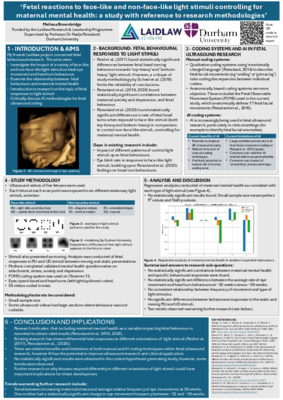 ‘Fetal reactions to face-like and non-face-like light stimuli controlling for maternal mental health: a study with reference to research methodologies’ – Research Poster
