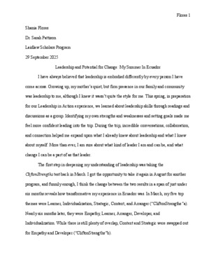 LiA Essay: Leadership as a Form of Love