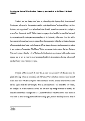 How was Durham University involved in the Miners