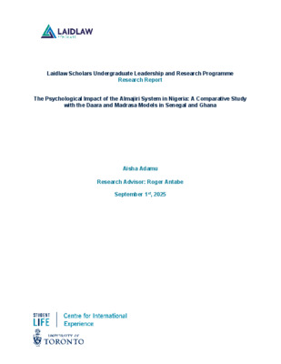 Research Report on The Psychological Impact of the Almajiri System in Nigeria: A Comparative Study with the Daara and Madrasa Models in Senegal and Ghana