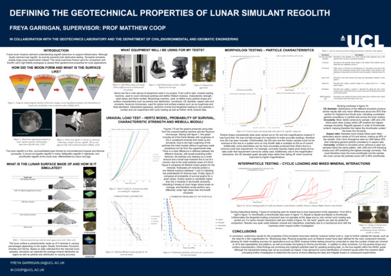Defining the geotechnical properties of Lunar simulant regolith