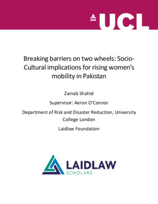 Breaking barriers on two wheels: Socio-Cultural implications for rising women’s mobility in Pakistan