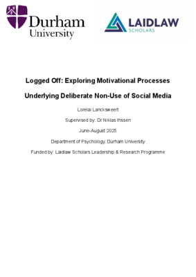 Logged Off - Exploring Motivational Processes Behind Non-Use of Social Media