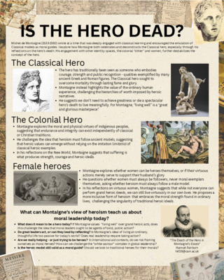 Poster: The Death of the Hero in Montaigne's Essais