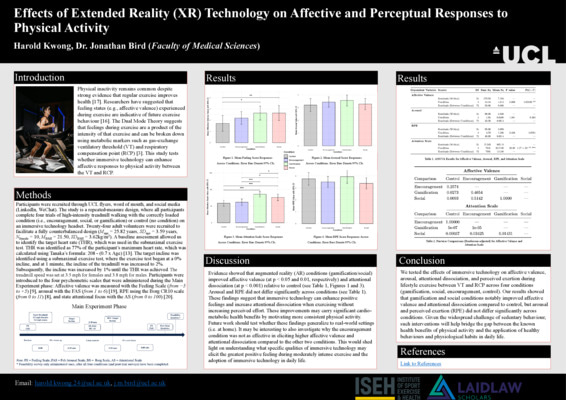 Effects of Immersive Technology on Affective Constructs during Physical Activity Poster
