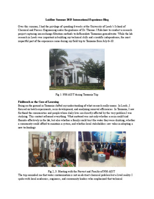 Summer 2025: Tanzanian Groundwater Fluoride Filtration International Experience Blog