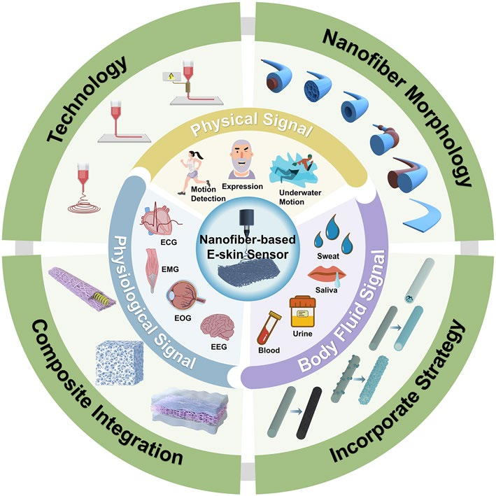 Recent Progress of Electrospun Nanofiber-Based Composite Materials for Monitoring Physical, Physiological, and Body Fluid Signals
