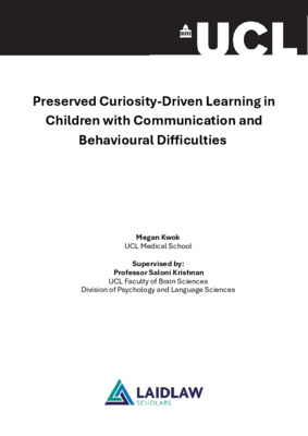 Research Report: Preserved Curiosity-Driven Learning in Children with Communication and Behavioural Difficulties
