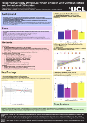 Research Poster: Preserved Curiosity-Driven Learning in Children with Communication and Behavioural Difficulties