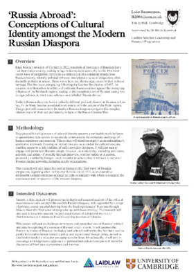 Russia Abroad: Conceptions of Cultural Identity amongst the Modern Russian Diaspora