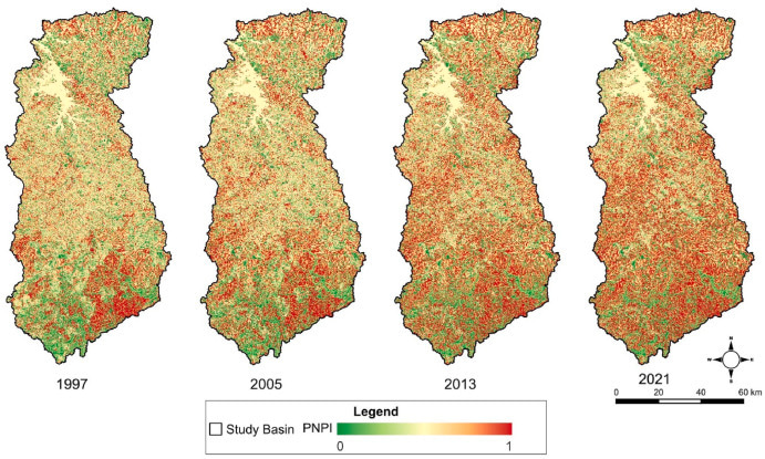 Spatio-temporal assessment of potential nonpoint pollution risk sources in the Chavantes reservoir basin, Brazil