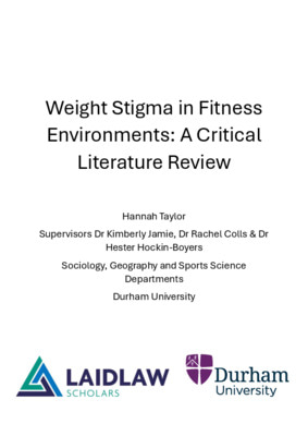 Weight Stigma in Fitness Environments: A Critical Literature Review