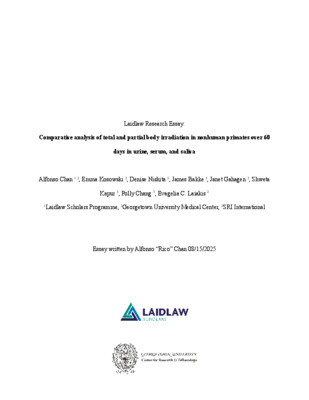 Chan Essay - Comparative analysis of total and partial body irradiation in nonhuman primates over 60 days in urine, serum, and saliva.