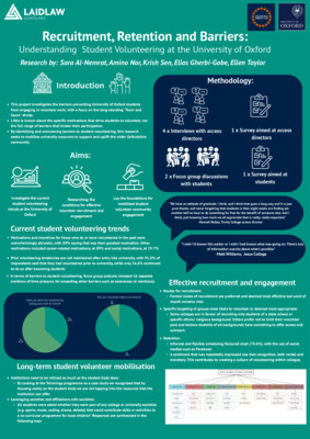 Recruitment, Retention, and Barriers: Understanding Student Volunteering at the University of Oxford