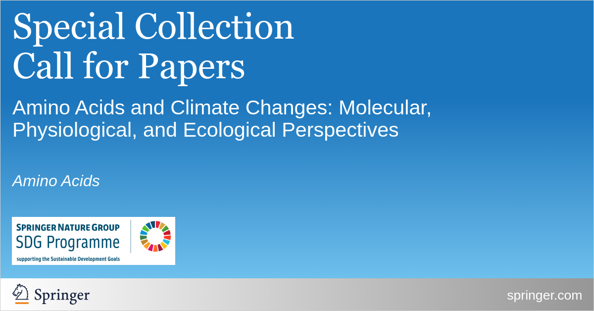 Collection open for submission : Amino Acids and Climate Changes: Molecular, Physiological, and Ecological Perspectives