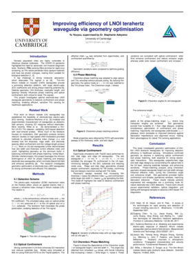 Research Poster: Improving efficiency of LNOI terahertz waveguide via geometry optimisation