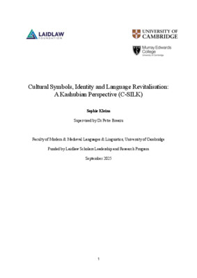 Cultural Symbols, Identity and Language Revitalisation- A Kashubian Perspective (C-SILK)