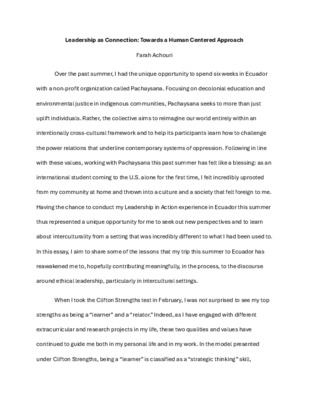 Leadership in Action Essay
