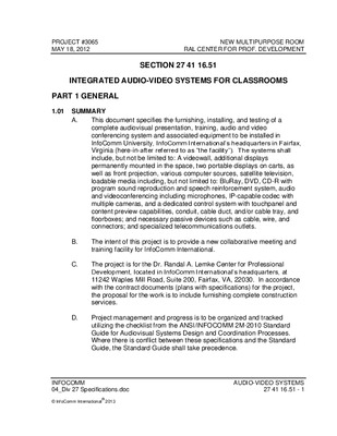 Lemke Center 04_Div 27 Specifications