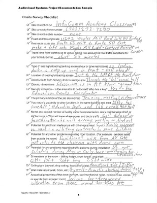 Lemke Center 01_Predesign Checklist_Site Survey