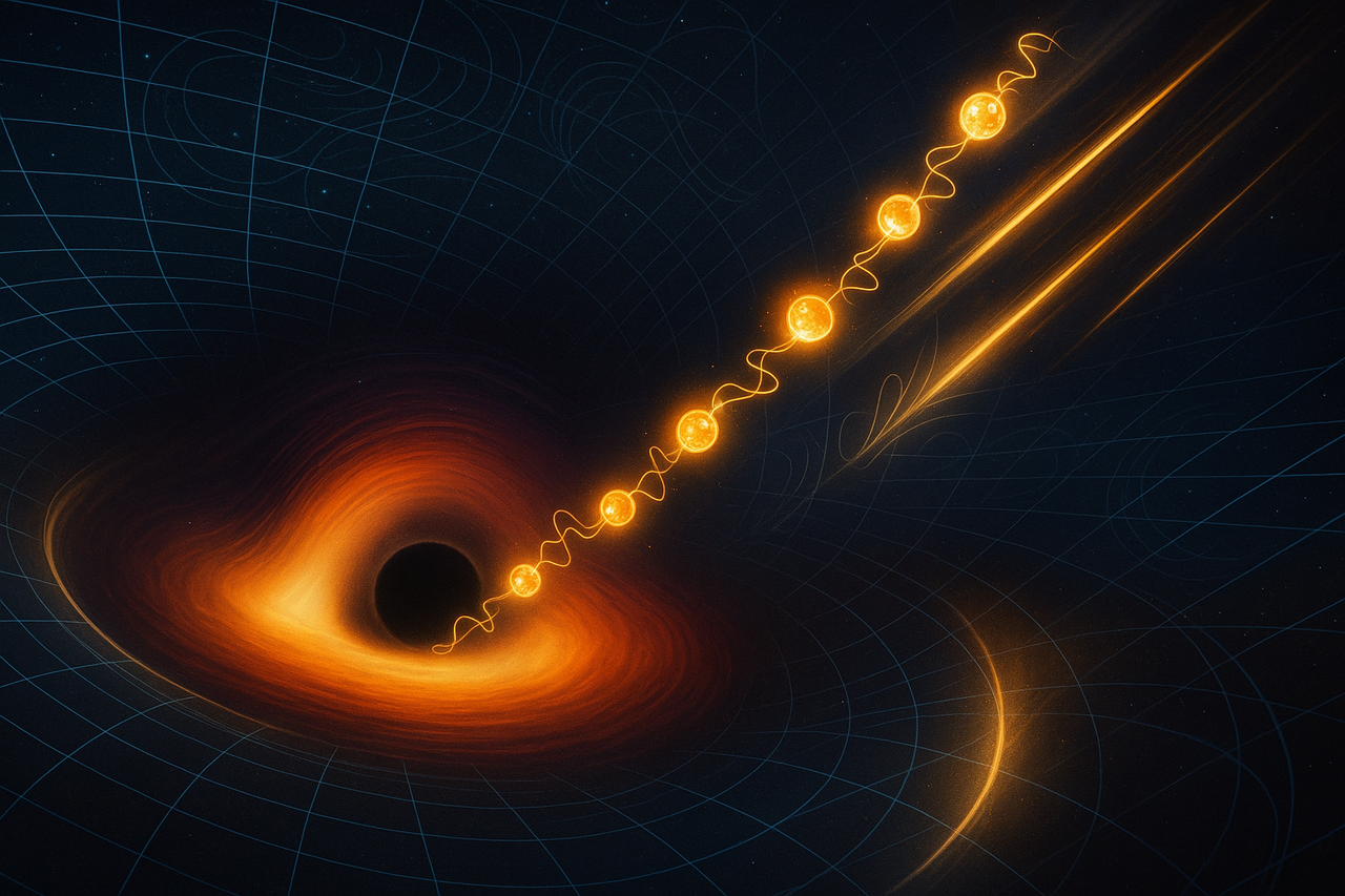 Falling Atoms Light Up Exotic Black Holes