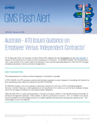 KPMG GMS Flash Alert - Australia - ATO Issues Guidance on Employee versus Independent Contractor